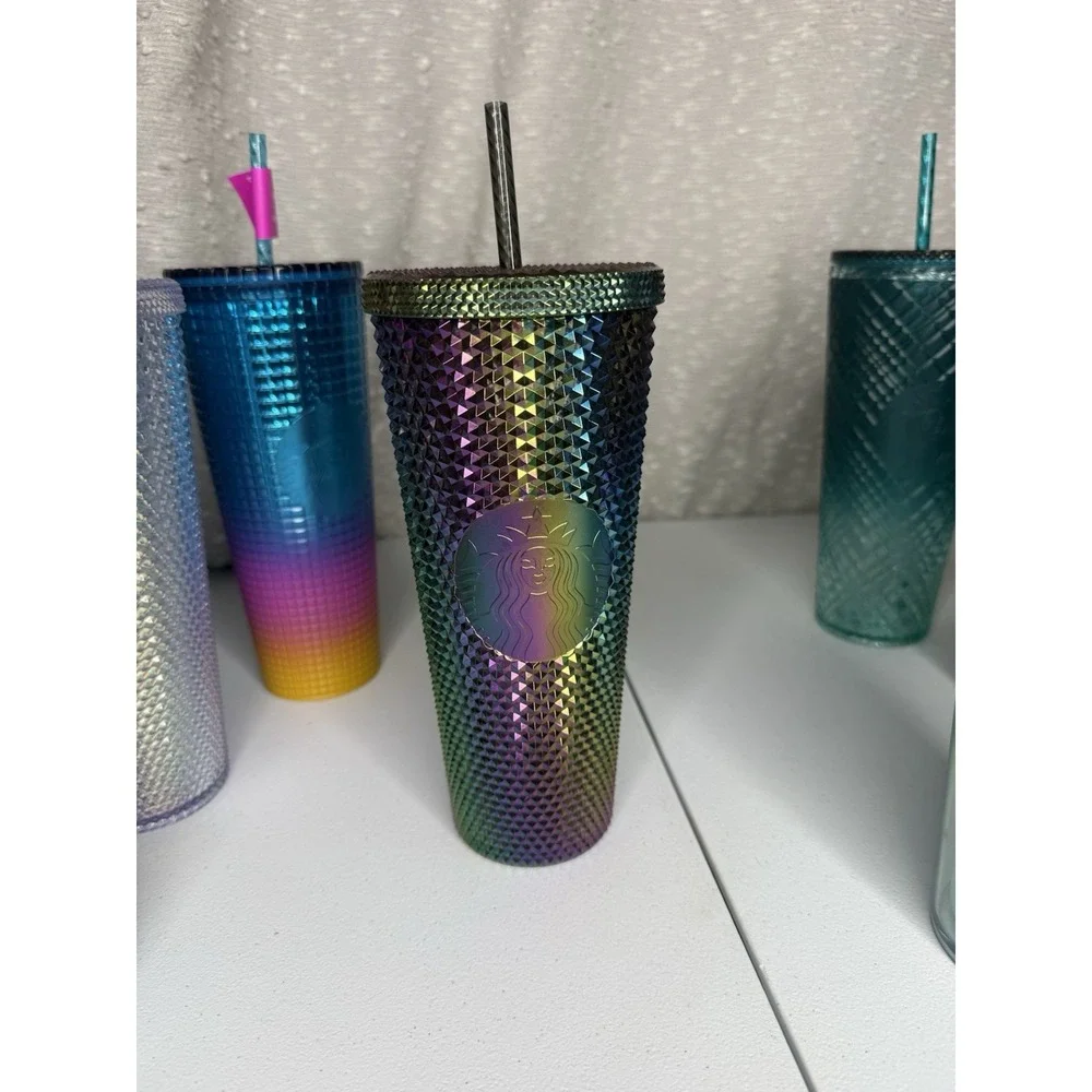 9 LIMITED EDITION STARBUCKS TUMBLER Cups Water LOT STUDDED JEWELED with straws